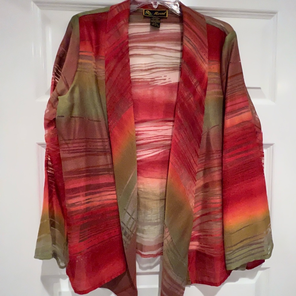 Mirasol sheer multi colored blazer Size M